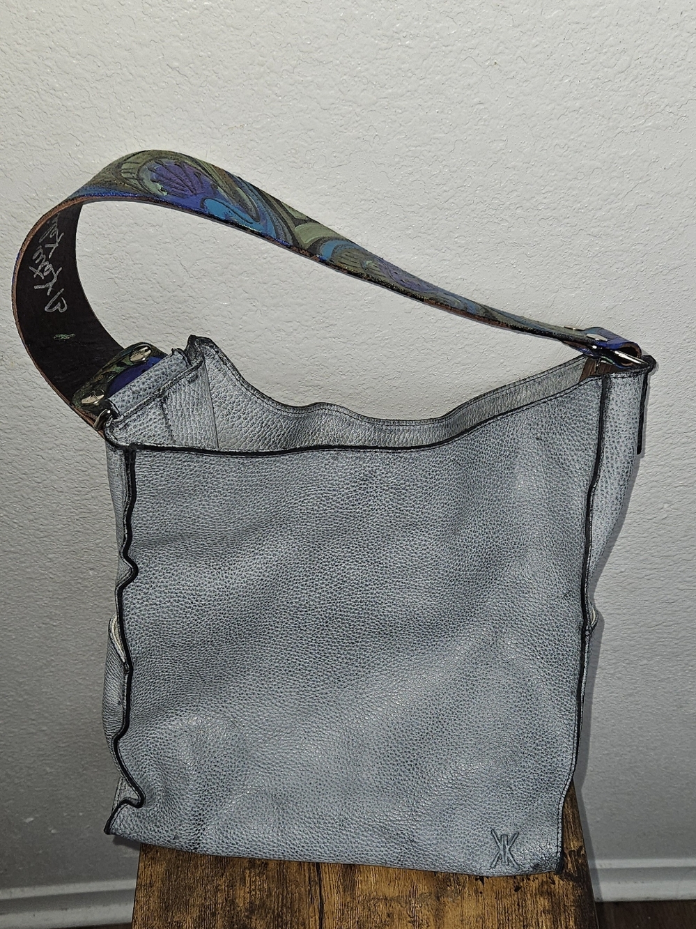 Katie Kalsi Lawrence Victory Gray Genuine Leather Bag